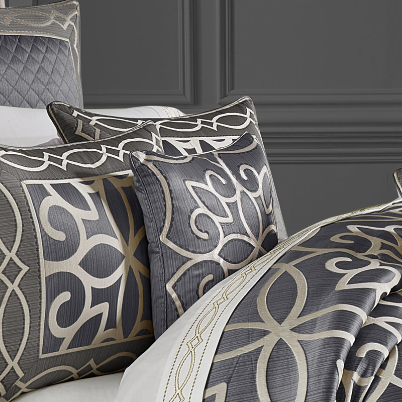 Coussin décoratif décoratif carré gris anthracite 18 po Deco
