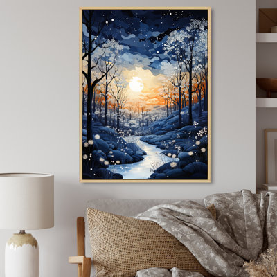 " Forest Winter Blue Monochrome "