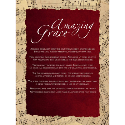 «Amazing Grace», art textuel sur toile tendue