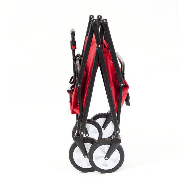 Seina Steel Collapsible Folding Outdoor Portable Utility Cart in Red