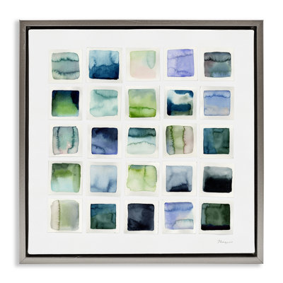 Aquarelle sur toile à motifs carrés par Stephanie Ryan