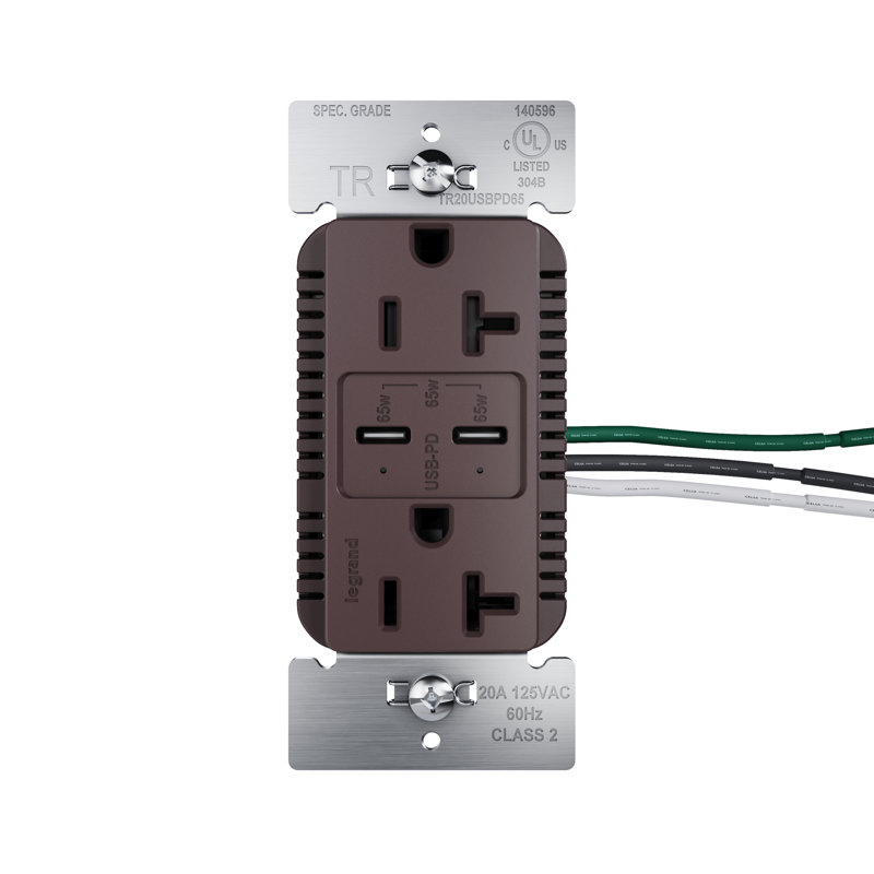 Prise de courant 20A USB Type C, Bronze foncé