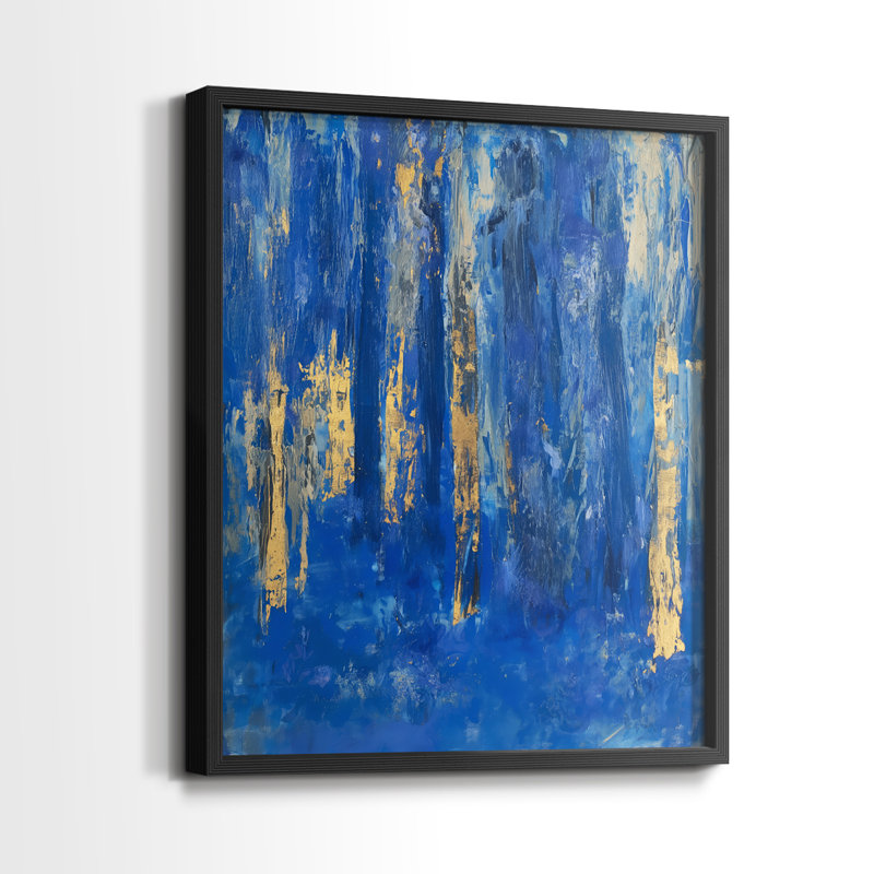Série ABSTRACT XIX - reproduction encadrée de qualité supérieure - prête à être accrochée - aucun clou requis, Noir