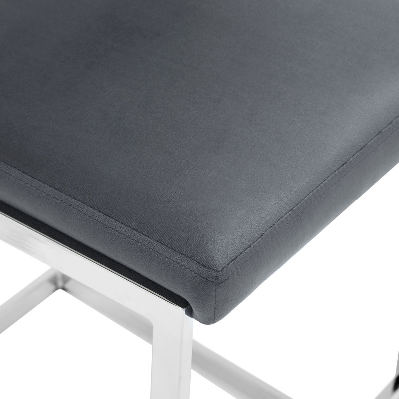 26” Upholstered Counter Height Bar Stool, Gray