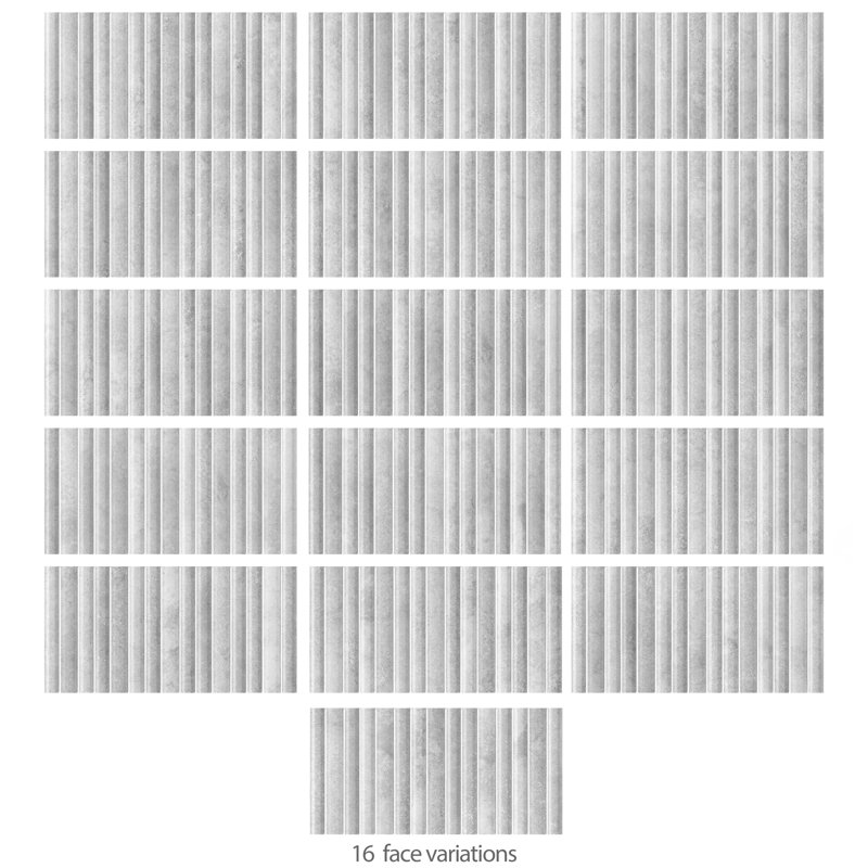 Rubik 5.88" x 11.75" Ceramic Patterned Tile, White