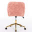 Chaise de bureau rose avec base en métal doré, construction robuste pour étudier la chaise de base, rose, large