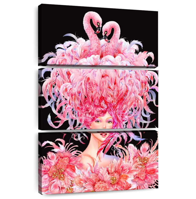 Fille flamant de la Navette, H 45 po x l 28 po