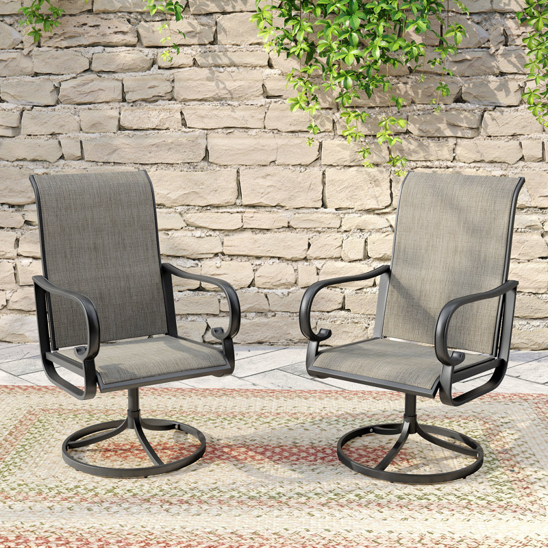 Fauteuil de patio pivotant Hesson, Bronze