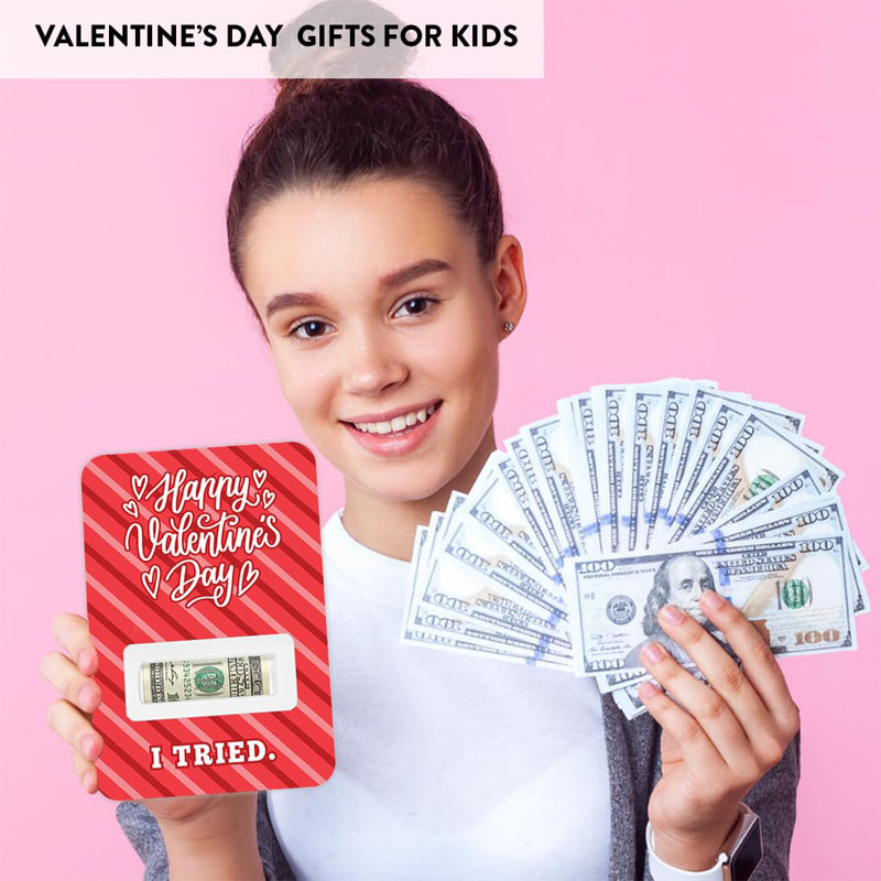 Koyal Wholesale 4Pack Valentine Holders, I Tested Funny Cash Gift Card, 5X7