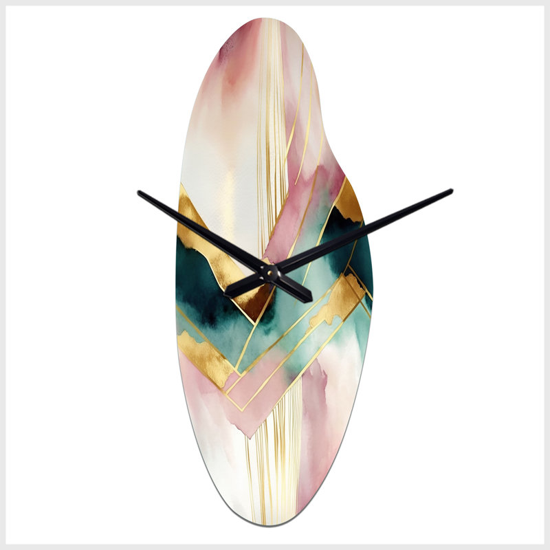 Horloge géométrique incurvée en métal Celian, Grand