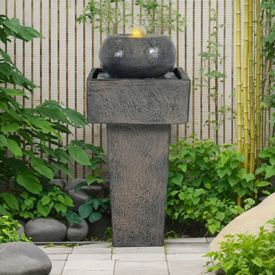 Fontaine en béton 25,59 "H Minimalist