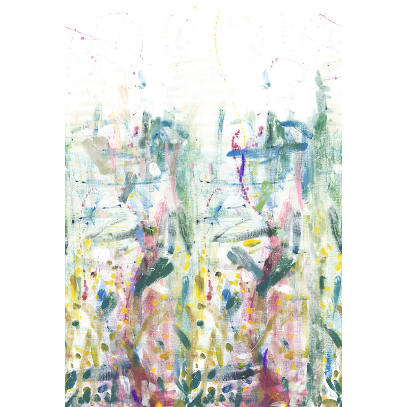 Fresque murale Fresco, Blanc/vert