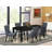 7 Piece Dining Set Includes a Rectangle Kitchen Table with Butterfly Leaf and 6 Polyester Fabric Upholstered Chairs, 42x84 Inch, Black-2022111268-2058985271