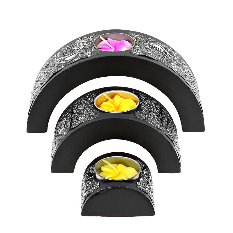 3.5'' H Wood Tabletop Tealight Holder