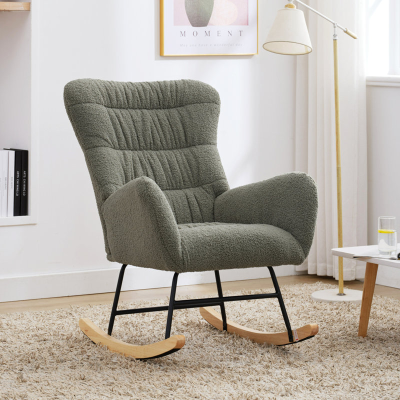 Chaise berçante Lezah Teddy, Vert