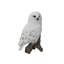 Statue hibou sur souches snowy