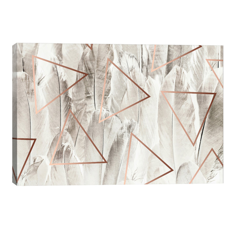Copper Feathers - Wrapped Canvas Print, 66.04 cm H x 45.72 cm W x 1.91 cm D