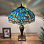 Lampe de table Chenault Tiffany avec libellules en verre coloré vert l 16 po x P 16 po x H 24 po