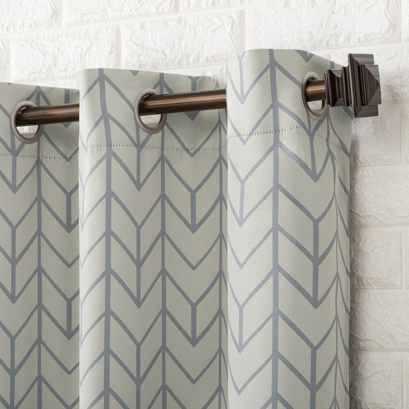 Polyester Chevron Blackout Curtain Panel - Basics by Wayfair™, Stone, 40" W x 63" L