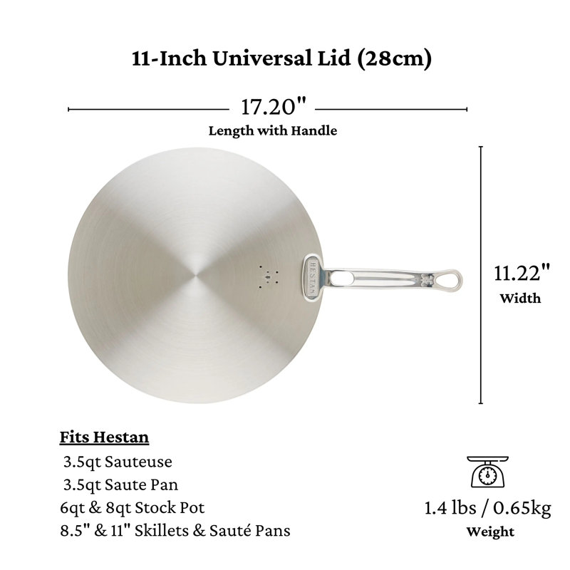 Couvercle universel en acier inoxydable 11 "Provisions