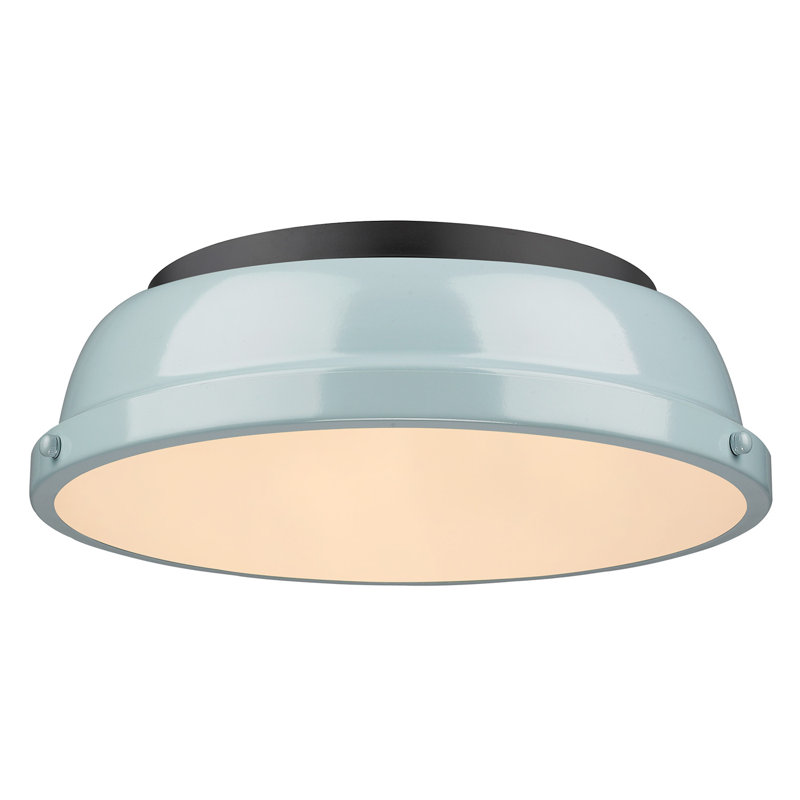 Plafonnier encastré 2 lumières Calico, Écume de mer, Noir mat