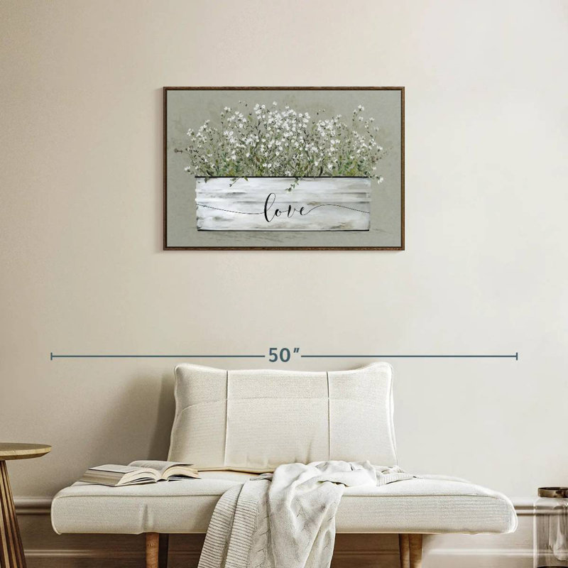 Bouquet de Grace Bucket Love, Cadre flottant noyer, 31 po x 21 po