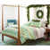 Paint Chip Abstract Hand Hooked Wool Area Rug in Blue/Green/Gold