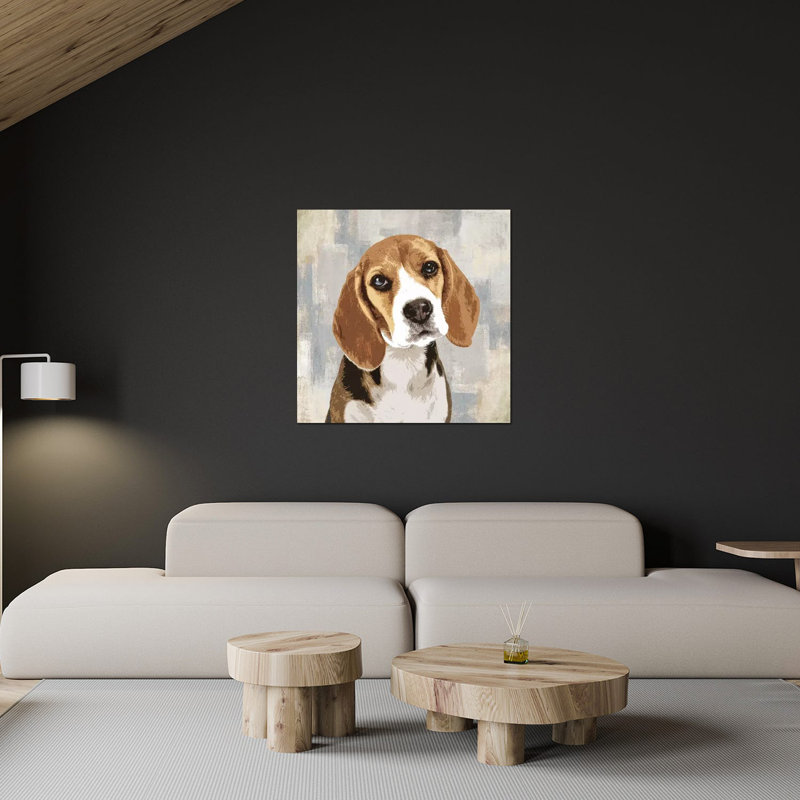 Beagle imprimé sur verre acrylique, H 24 po x l 24 po x P 0,25 po
