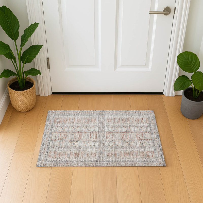 Premium Machine Washable Mayfield Striped Rug, 1'8" x 2'6", Beige