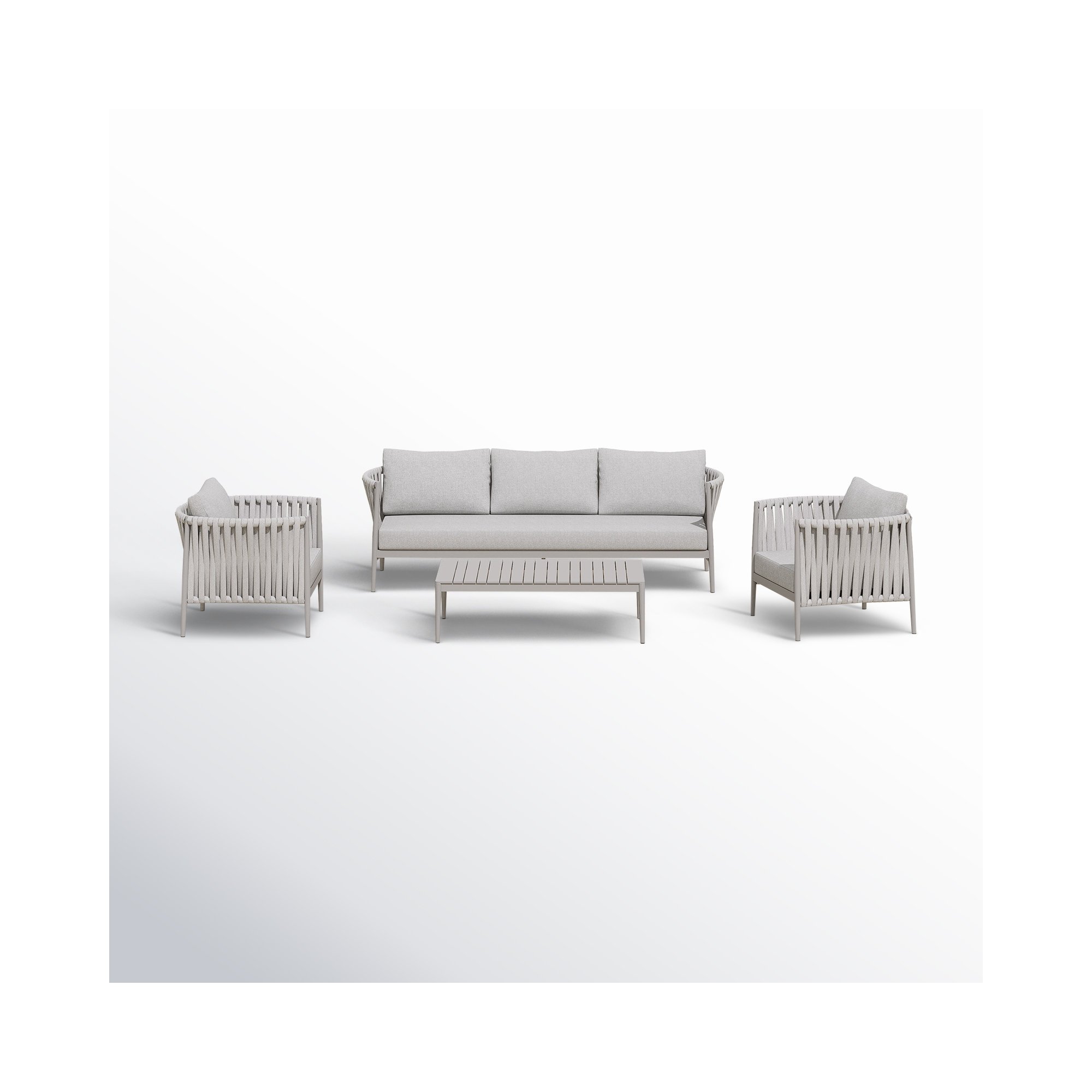 Zeke 4 - Piece Patio Conversation Set, Beige