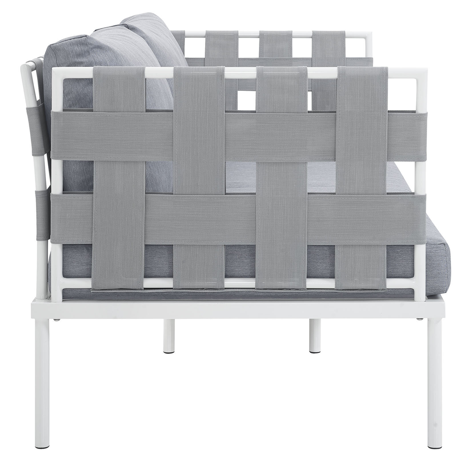 Harmony Outdoor Patio Aluminum Loveseat, Gray