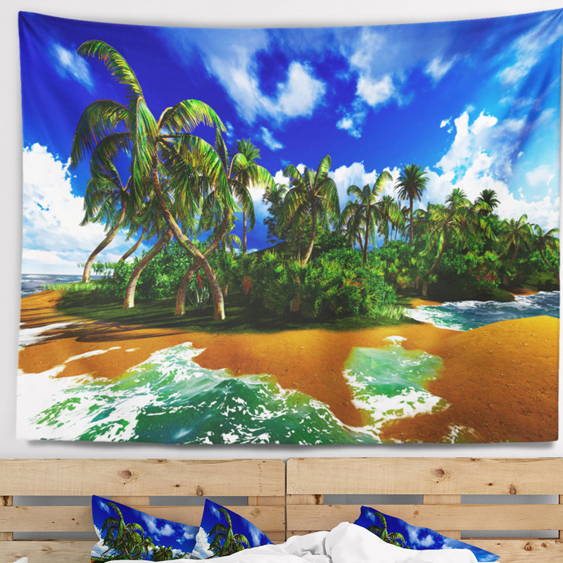Tapisserie Seascape Paradise Beach à Hawaii, H 32 po x l 39 po