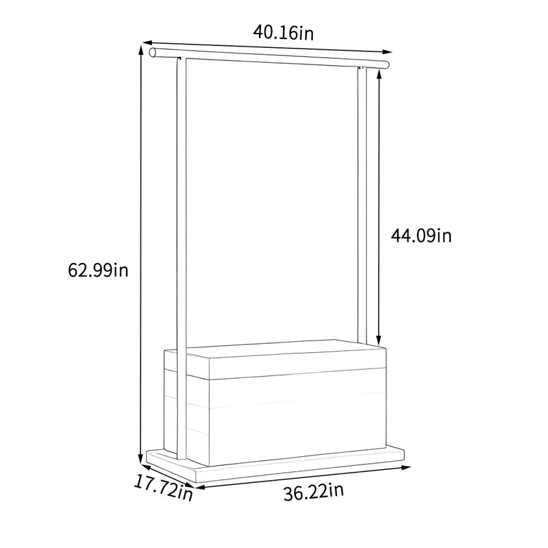 Traditional Mortise-Tenon Garment Rack, Yellowish-Brown