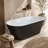55 in. L x 27.5 in. W Spa-Style Freestanding Acrylic Soaking Bathtub with Drain and Overflow, Black