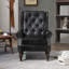 Wood Frame Armchair With Tufted Back-1996379172