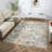 Isebelle Performance Modern Abstract Blue/Rust/Multicolor Rug-1423253012