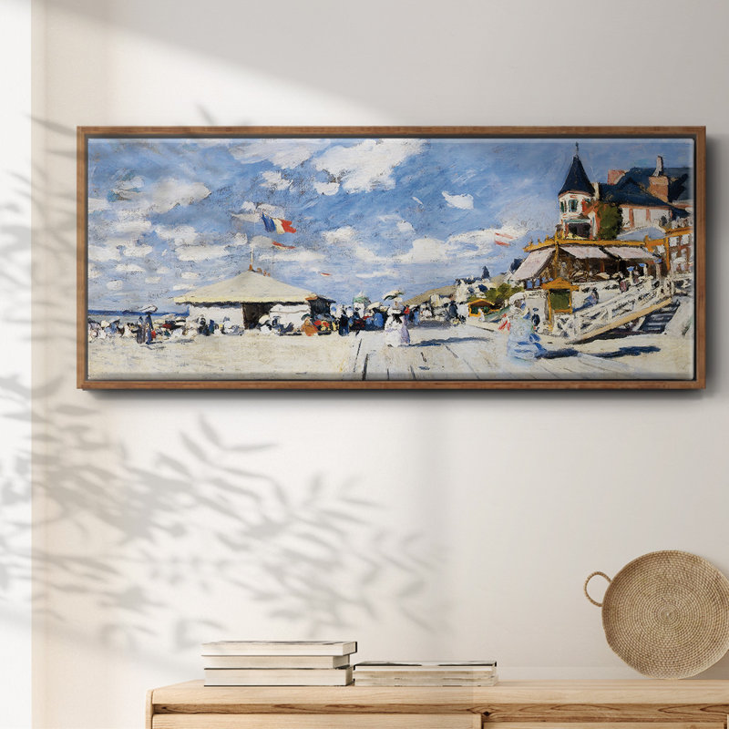 La promenade sur la plage à Trouville, 1870 - toile encadrée, H 20 po x l 50 po