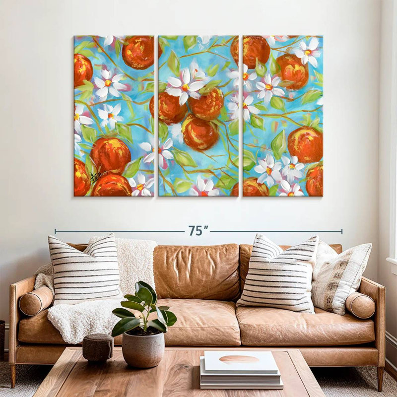 Yarlin Orange Blossoms, 42" H x 65" W