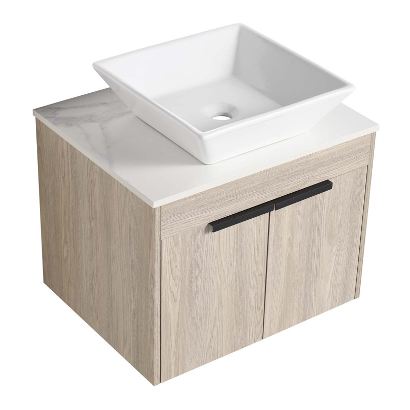 Ensemble de meuble-lavabo flottant avec lavabo en céramique Modern Design, 24"