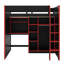 Lit mezzanine double avec bureau, lumières RVB, garde-robe et compartiments de rangement-1876614758