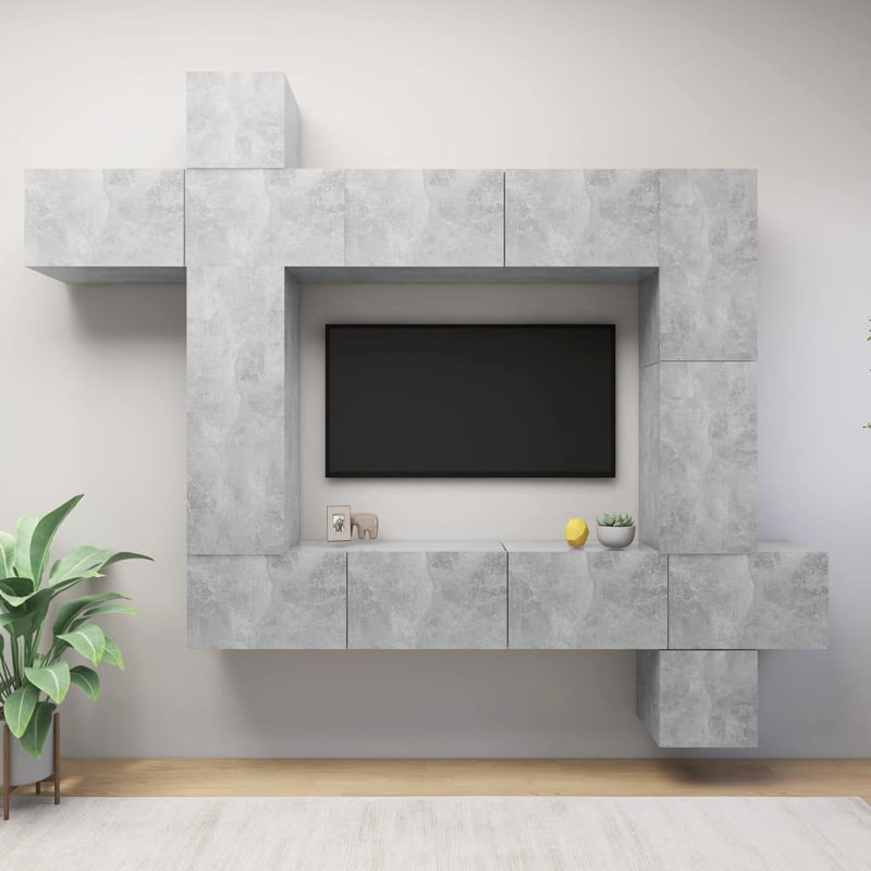 Blacine Unfinished Floating Entertainment Centre, Concrete Grey