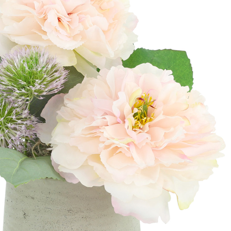 Peonies and Thistle in Fiberstone Pot