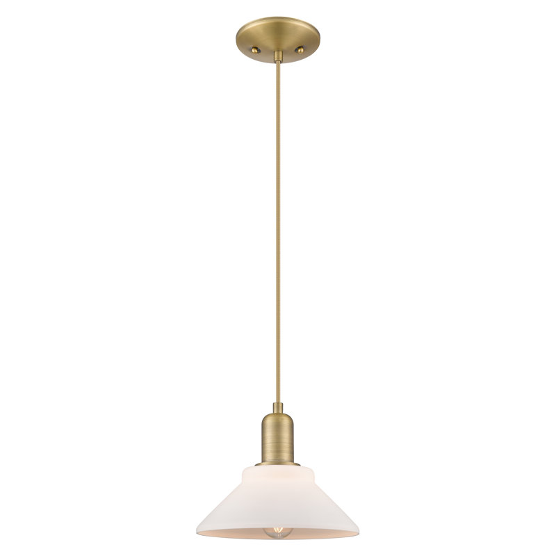 Arcadia - Orwell - Mini-luminaire suspendu à cordon 8 lumières 1 po, Laiton brossé, Blanc mat