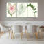 Feuilles tropicales aquarelle sur toile tendue, ensemble de 3 décorations pour salon-619909401