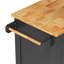 Solid Wood Top Kitchen Island Cart with Wheels, Drawers, Storage Cabinet, Towel Rack & Hooks-949392971