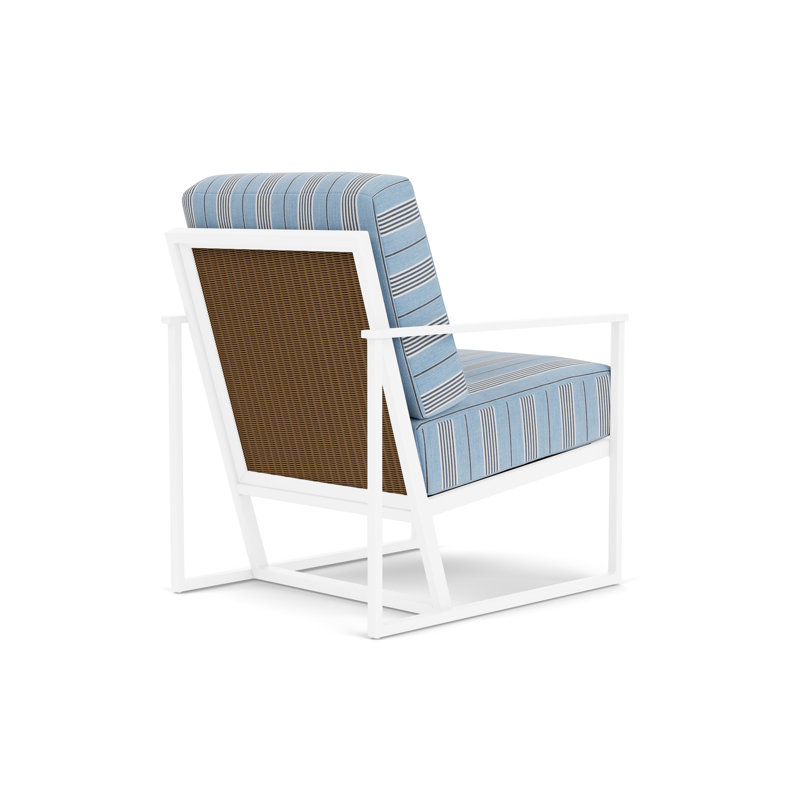 Summit Outdoor Lounge Chair, White, Hickory, Hansen Sky