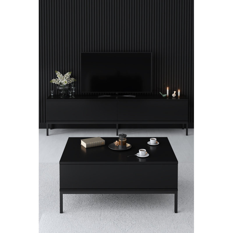 Harveysburg Unfinished TV Stand for TVs up to 70", Black