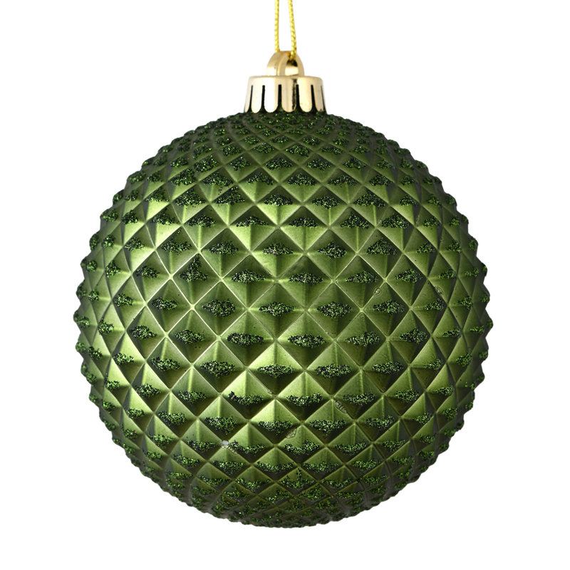Ornement boule Durian Glitter, Vert mousse
