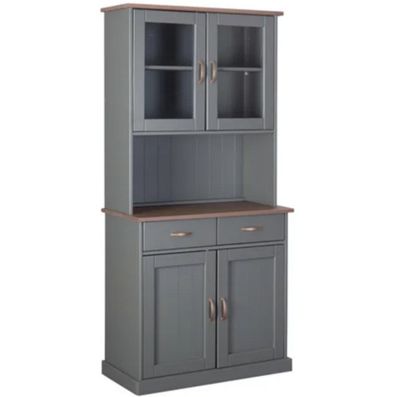 Pierro Hutch Cabinet, Grey/Sepia Brown
