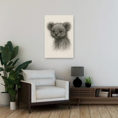 Cute Baby Koala Drawing Contemporary Koala Wall Art Print by Natalie Bruns - Wrapped Canvas Print